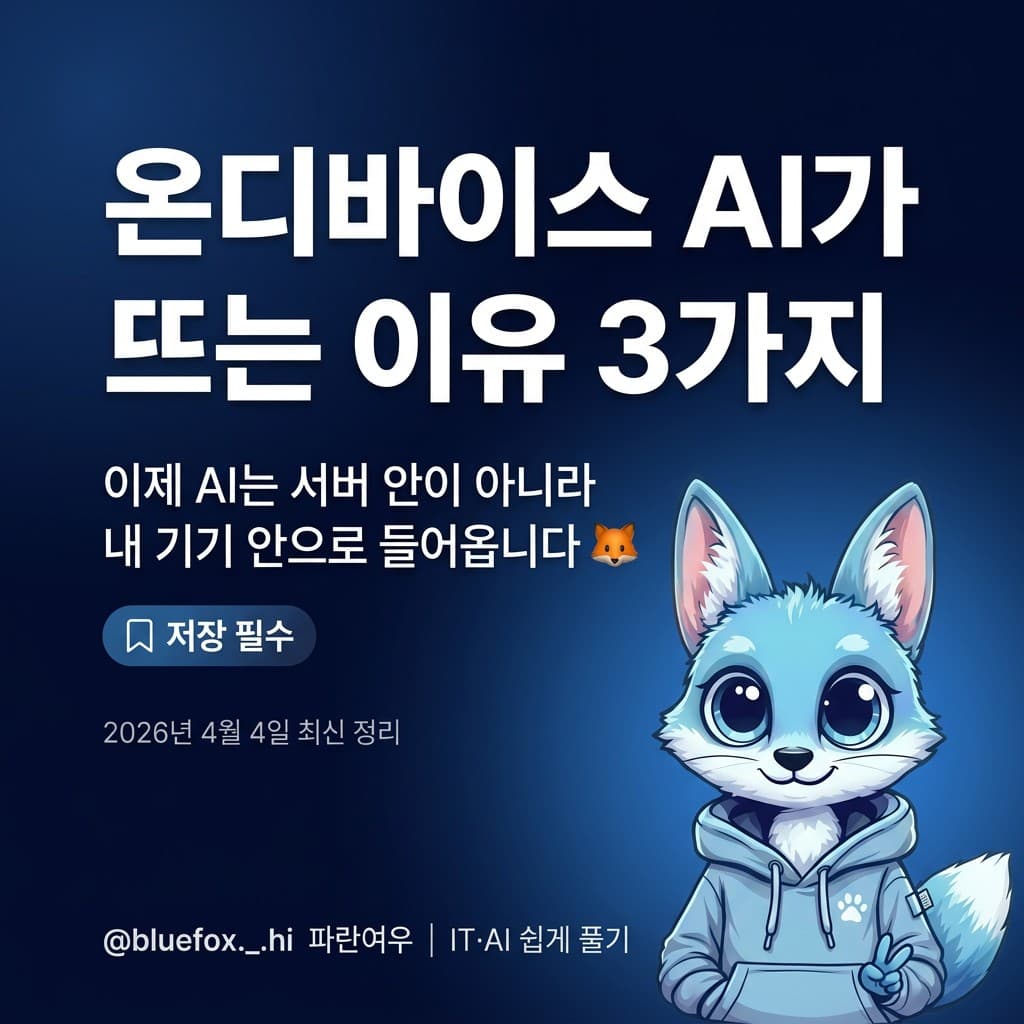 🦊 온디바이스 AI가 뜨는 이유 3가지 — 슬라이드 1/7