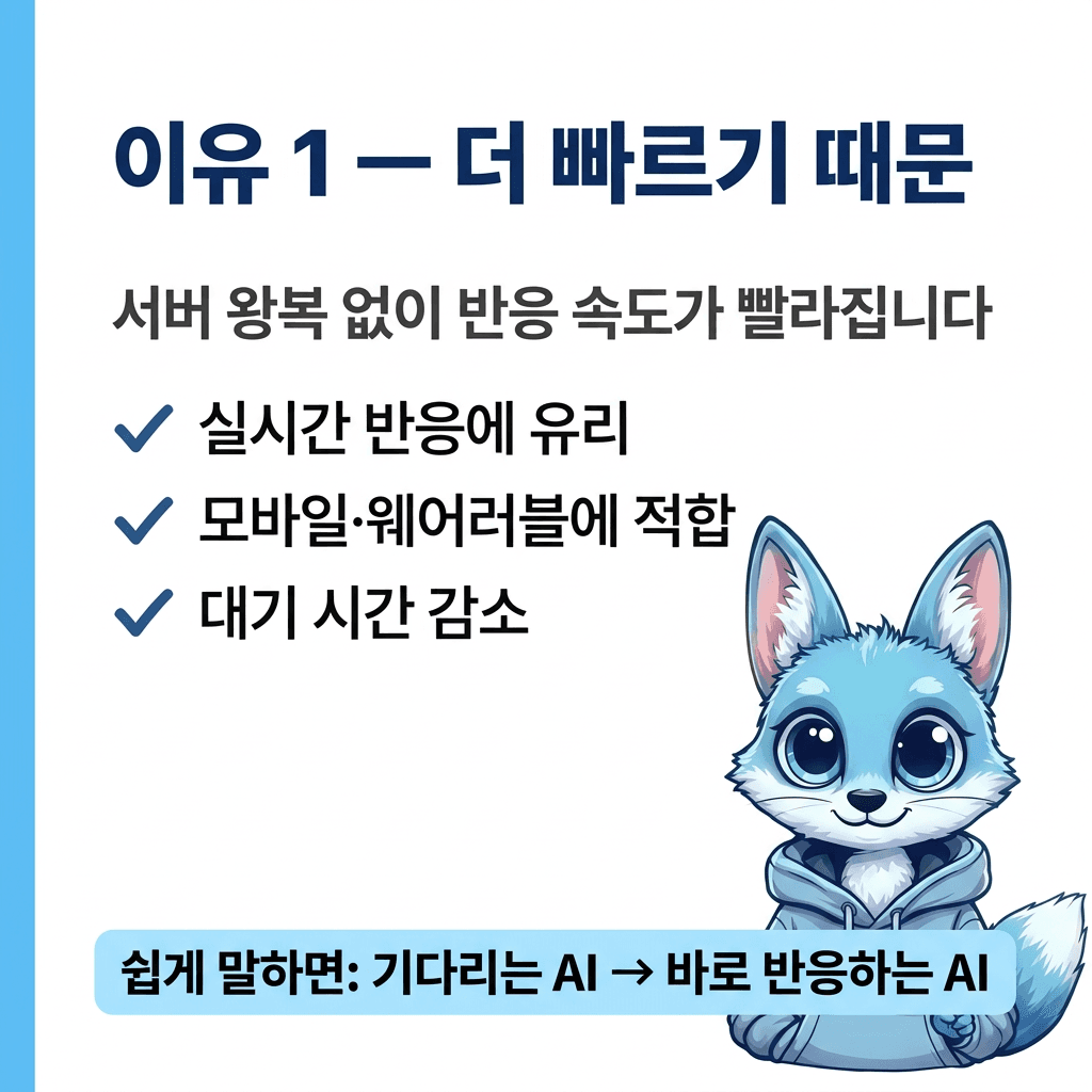 🦊 온디바이스 AI가 뜨는 이유 3가지 — 슬라이드 2/7