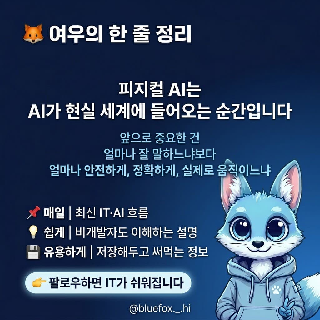 🦊 AI가 몸을 얻는 순간 — 피지컬 AI가 뜨는 이유 3가지 — 슬라이드 7/7